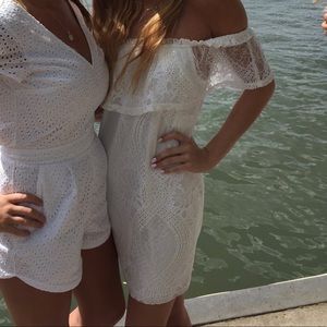 A&F lace off the shoulder dress